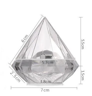 48pcs Acrylic Wedding Candy Box Clear Plastic Diamond Packaging Box for Wedding Gifts Party Candy Holders Banquet Giveaways (1)