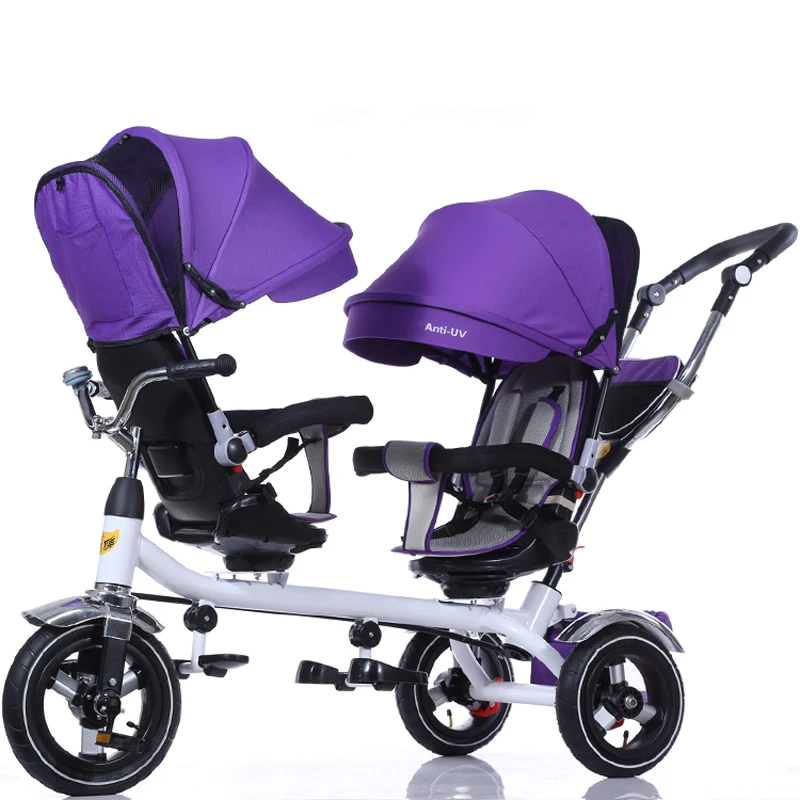 3 wheel double pram