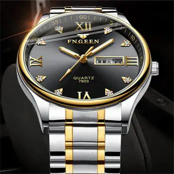 

Gold Color Men Watch Luxury Top Brand Men's Watches Fashion Dress New Military Quartz Wristwatch Hot Clock Male Sport FNGEEN a