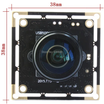 

5MP usb webcam camera module 1.56mm Panoramic fisheye lens 592X1944 HD Aptina MI5100 CMOS wide angle USB Camera module