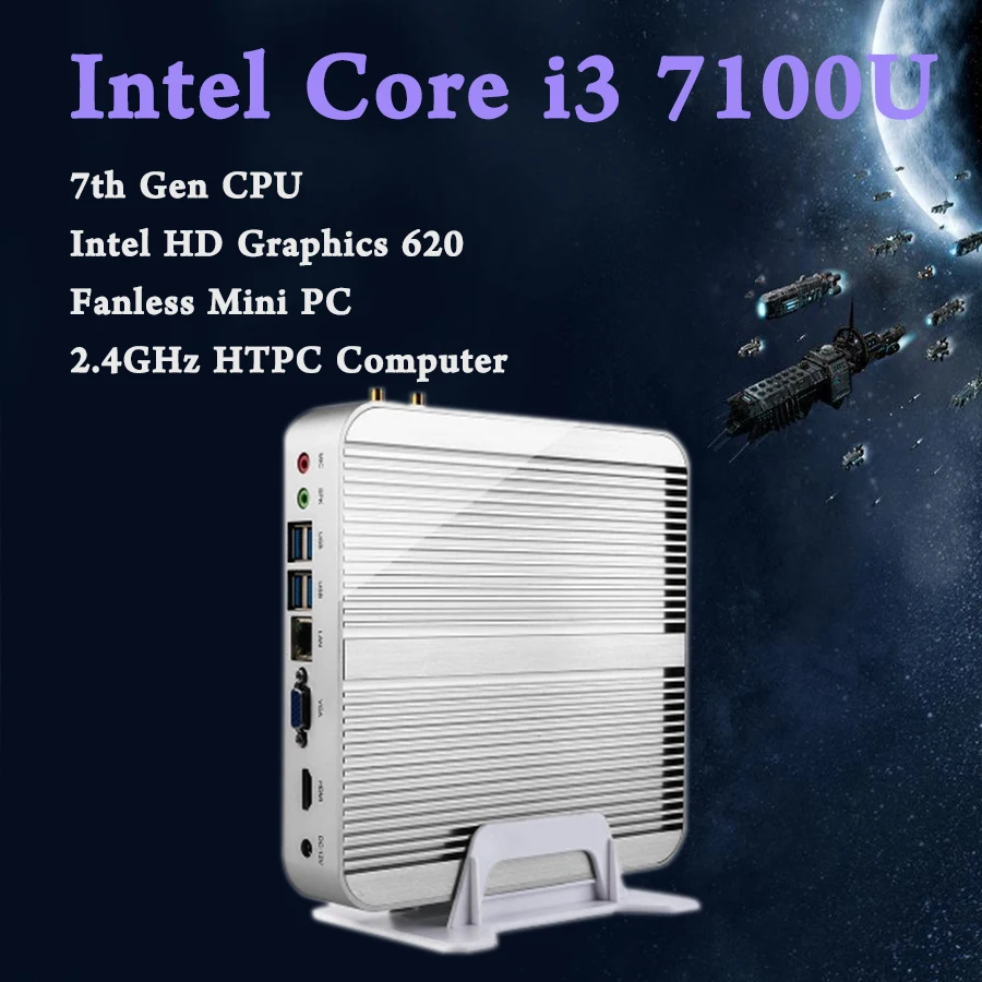 Mini PC Intel i3 7100U Kaby Lac Windows HDMI VGA Mini PC i3 i5 minipc 4