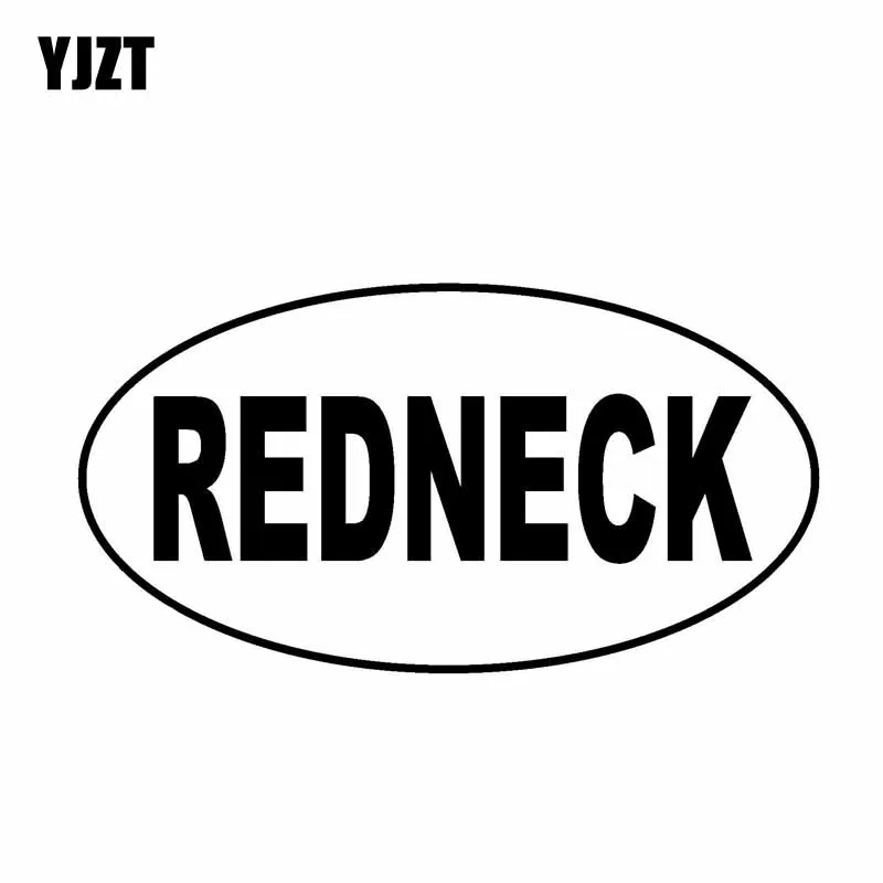 

YJZT 15CM*7.8CM REDNECK Oval Car Sticker Vinyl Decal Black Silver C10-01457