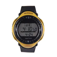 Nouvelle Marque Hommes LED Numérique Cadran Rond Montres De Mode Montre de Sport Étanche Solaire Puissance En Plein Air Montres Casual Femmes Hommes