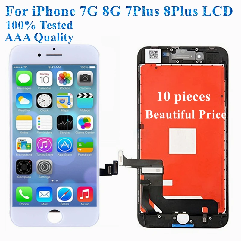 

10 Pcs AAA For iPhone 7 8 Plus 7P 8P LCD Display Touch Screen Digitizer Assembly Replacement 100% Tested No Dead Pixel