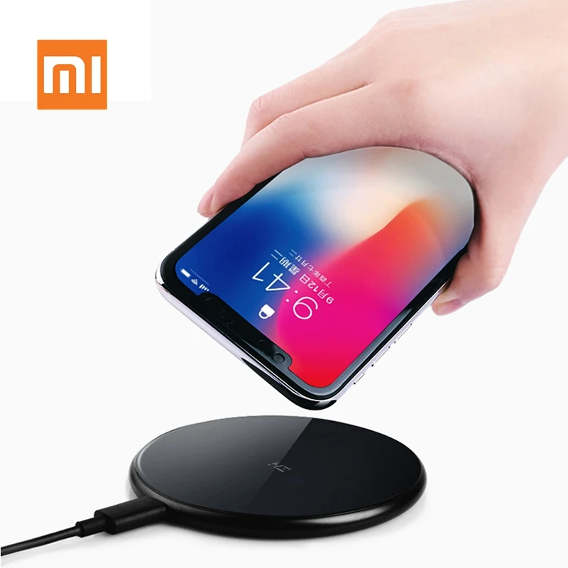 

Original ZMI Xiaomi Wireless Charger Fast Charging for Iphone X 8 8p Note8 S9 Nokia 2.5D Glass Surface 10W QI Wireless Charger
