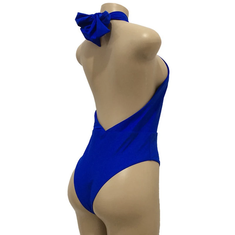 2018 Bikini Halter One Pieces Swimsuit Sexy Backless Lady Swimwear Cross Push Up Biquini For Women Beach Wear Brazilian6