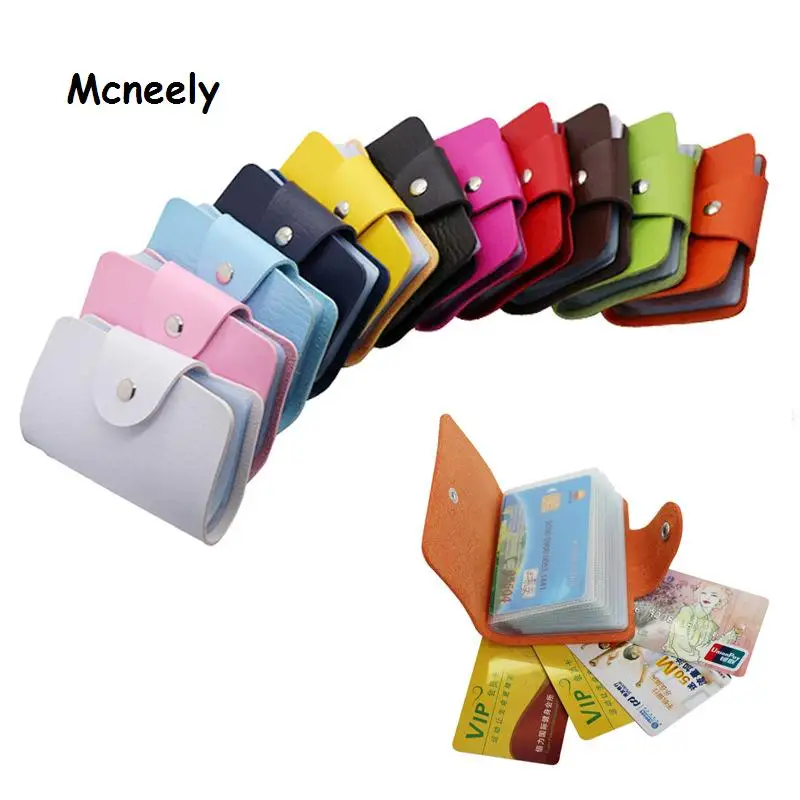 

24 Slots Leather Bank Credit Card Case Unisex Business Card Holder Wallet ID Holders High Capacity Card Holder 24 Cards