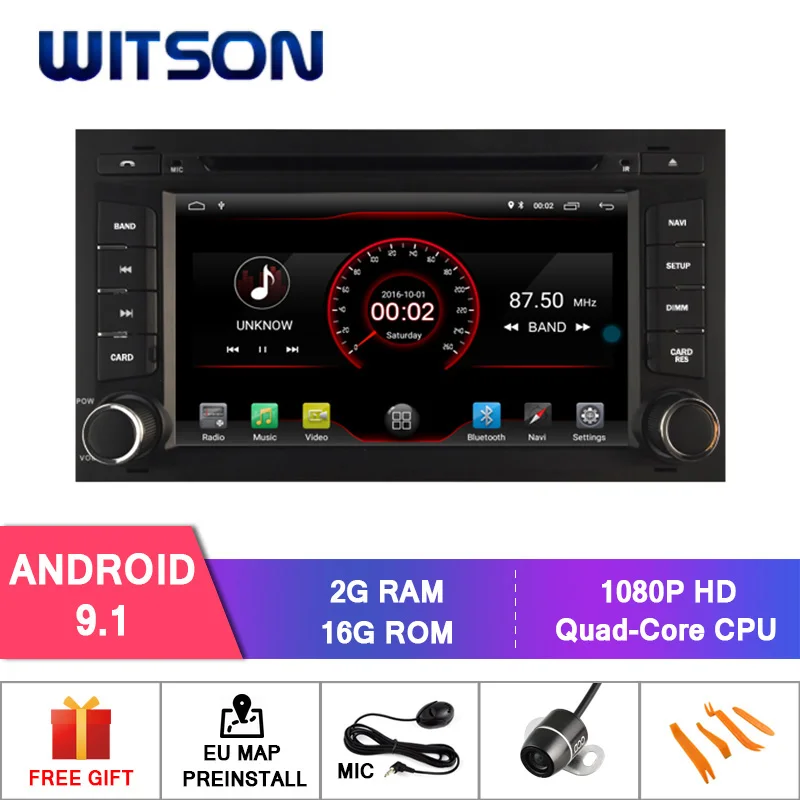 

WITSON Android 9.0 IPS HD Screen for VOLKSWAGEN B6 CADDY PASSAT GOLF CAR DVD 4GB RAM 32GB Octa Core+1024x600+DVR/WIFI+DSP+DAB