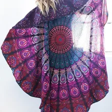 Новая Мода летние пляжные Полотенца женский плащ Полотенца большой круглый 150 см в богемном стиле; в этническом стиле с принтом коврик на открытом воздухе переносное одеяло