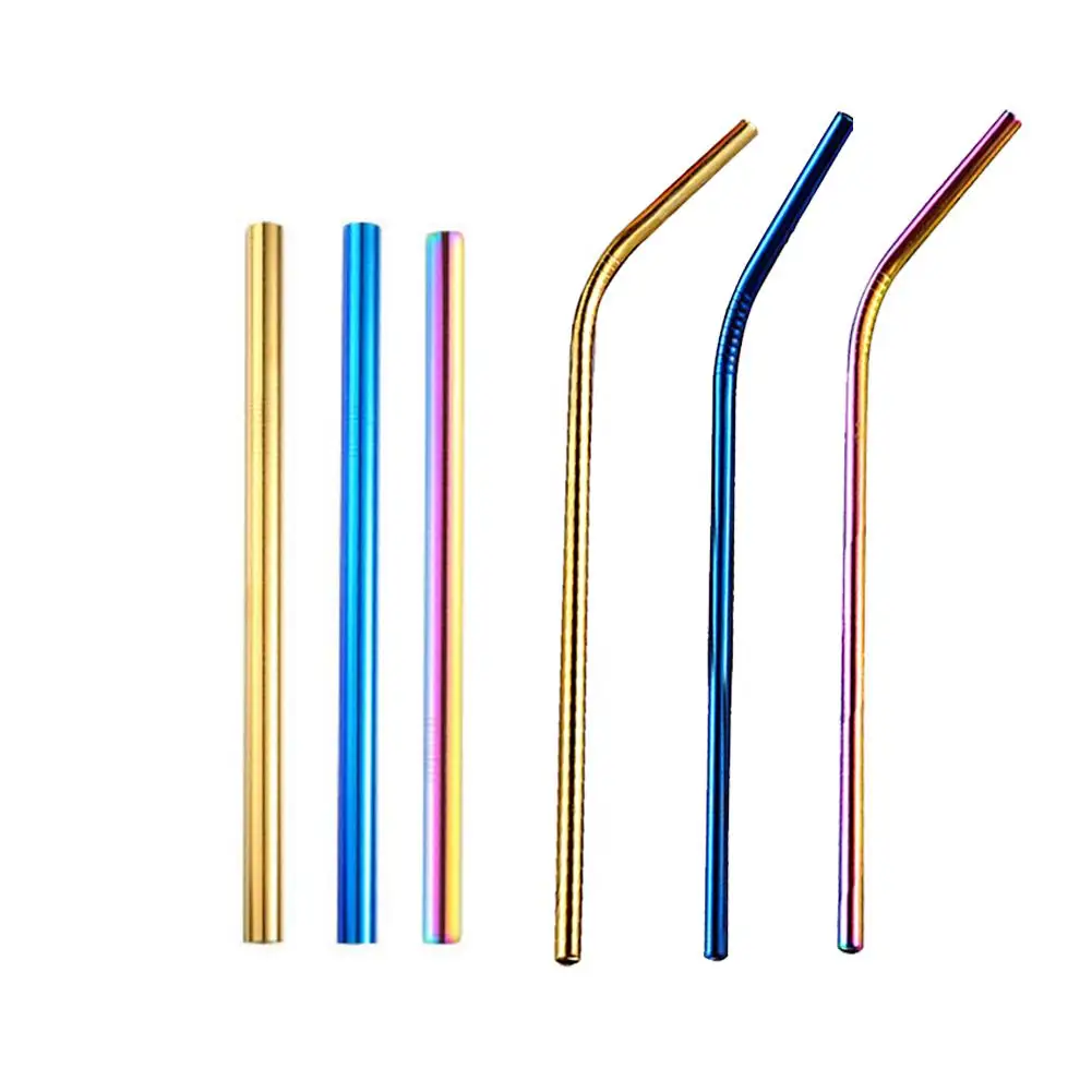 

Stainless Steel Straws Titanium-Plated Colored Metal Straws Environmentally Friendly Innovative for Drinks Milk Tea