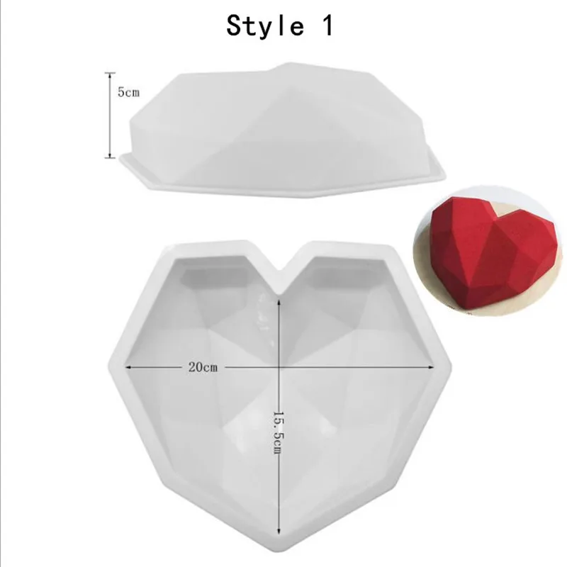 SHENHONG 3 шт. силиконовая форма для выпечки торта вихревая любовь Алмазное сердце форма для муссов и десертов украшения Кондитерские инструменты