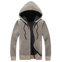 Бренд Tace& Shark, зимний свитер, пальто для мужчин, с капюшоном, на молнии, толстые флисовые свитера, кардиган для мужчин, высокое качество, однотонный теплый свитер для мужчин