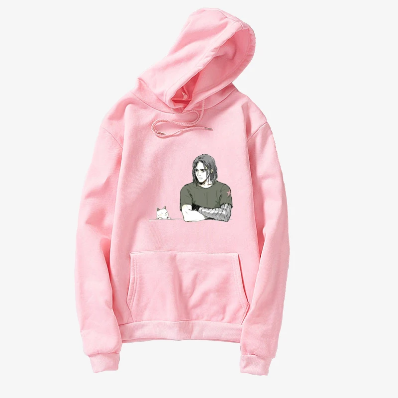 Casual Fleece Women Hoodies Sweatshirts Long Sleeve Kawaii Anime Print Pullovers Loose Harajuku Streetwear Unisex Hooded Clothes (3)