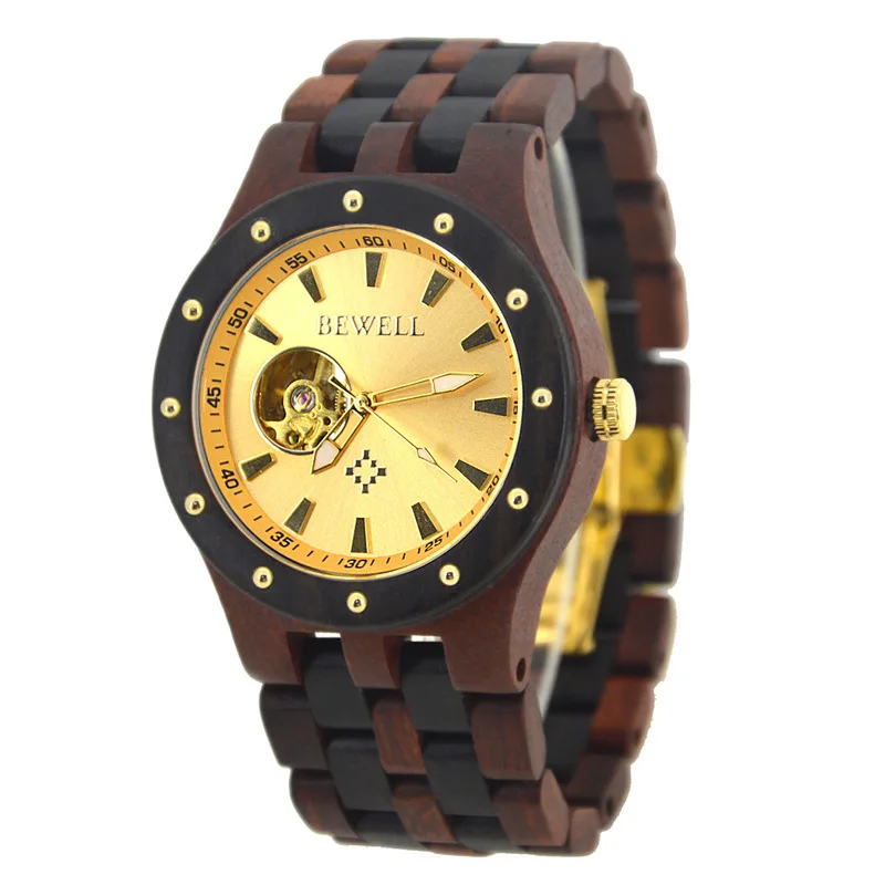 

2019 Watch Customization New Automatic Mechanical Men's Fashion Wood Cross-border Hot Sales Spot One Delivery