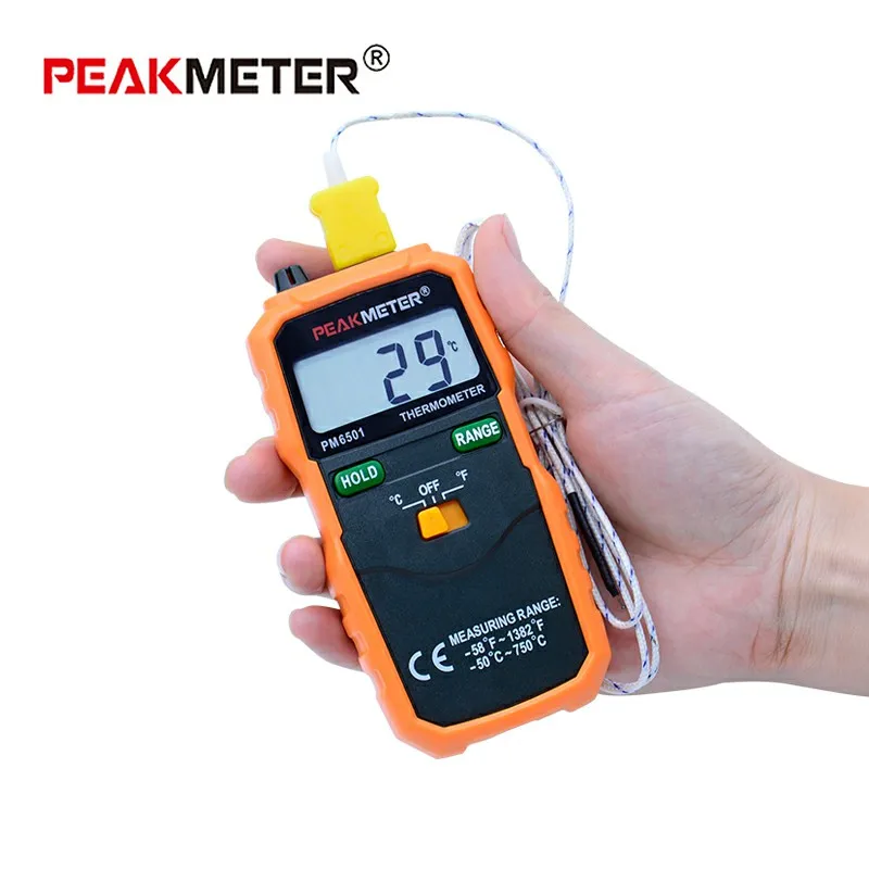 PEAKMETER PM6501 Профессиональный высокоточный цифровой термометр термопара с