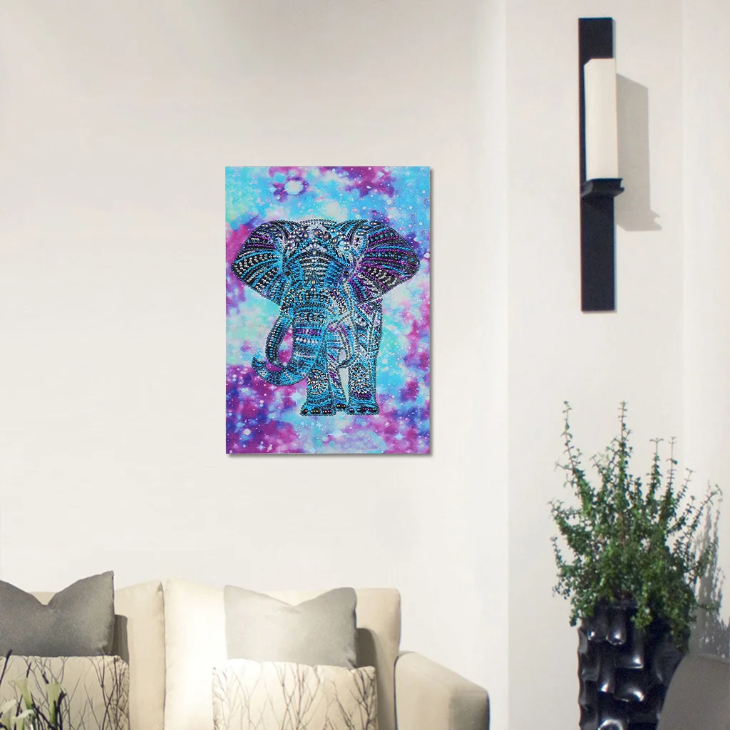 Алмазная картина со слоником в специальной форме DIY 5D, Набор для вышивки крестиком, Кристальные Стразы искусство домашнего декора