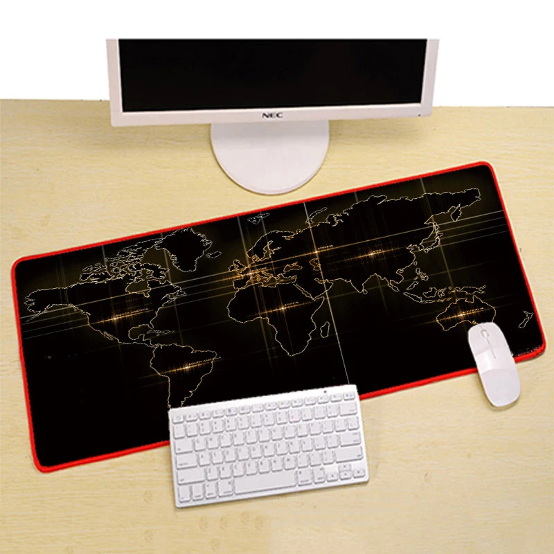 

Gaming Mouse Pad Desk Pad High Quality Store Large The World Map Mouse Mat Keyboard Pad Large Mouse Pad for Dota CS Go Red Side
