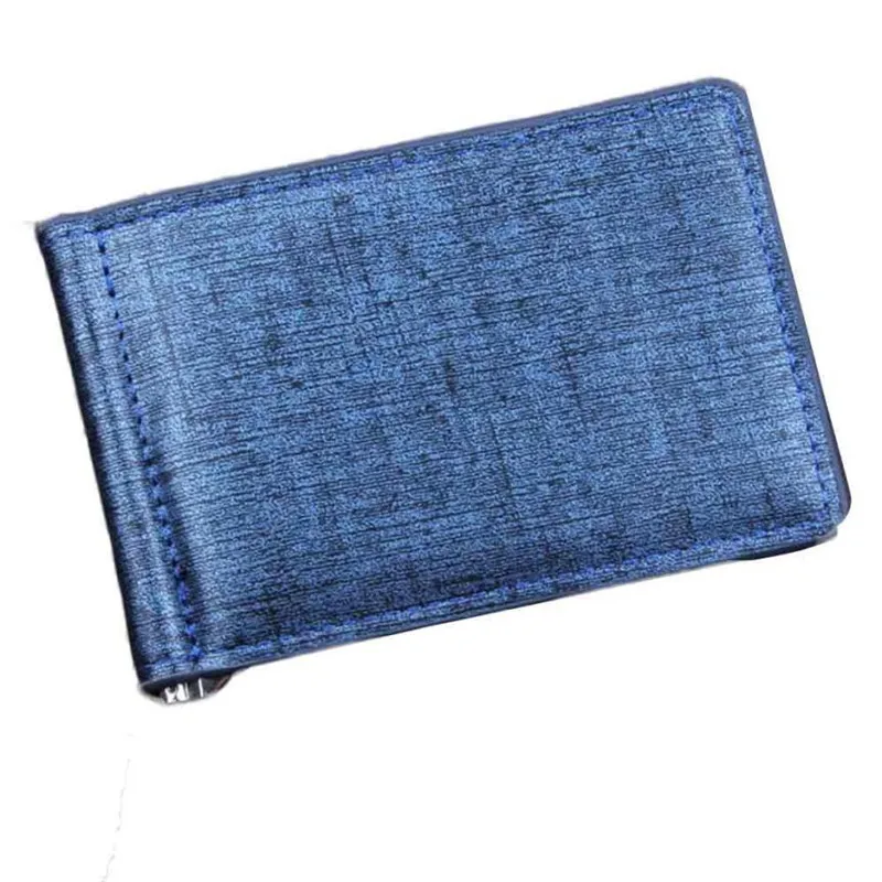 Мужской Двойной деловой кожаный мужской кошелек, кошелек с зажимом для денег, ID, кредитная карта, сумочка с карманами, бренд carteira masculina - Цвет: Синий
