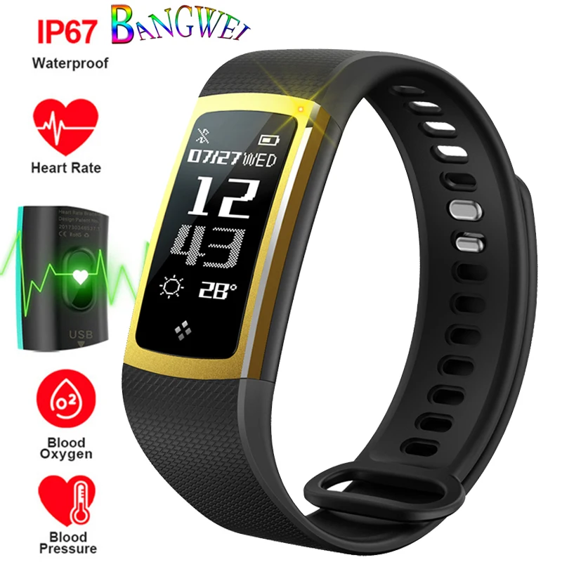 

Smart Bracelet Real-time Dynamic Blood Pressure Heart Rate Monitor Pedometer Smart Wristband Sport Fitness Tracker PK mi band 3