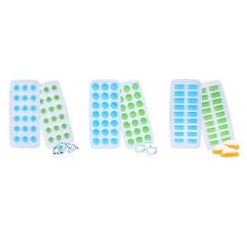 

Hot 4 Pcs/Set 14 Holes Easy-Release Flexible Silicone Ice Block Mold Trays with Lid MDD88