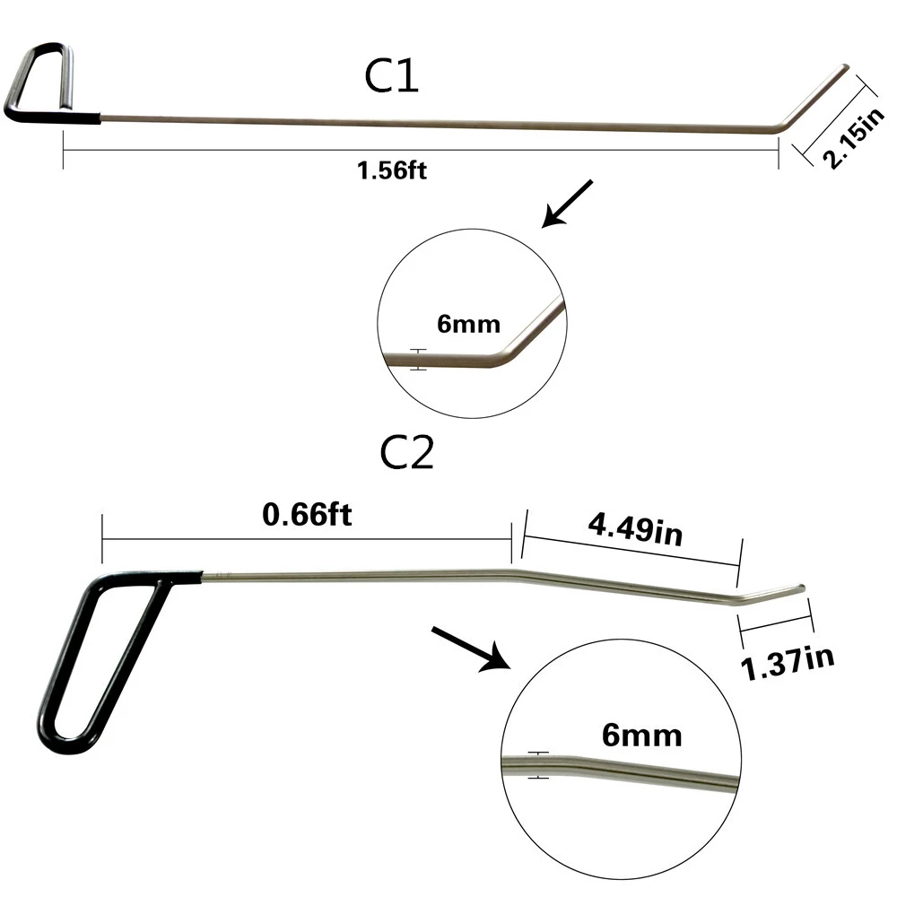 17 шт. PDR Набор для ремонта вмятин инструмент для удаления вмятин металлический кран вниз PDR стержни автомобильный вмятин Съемник с клином