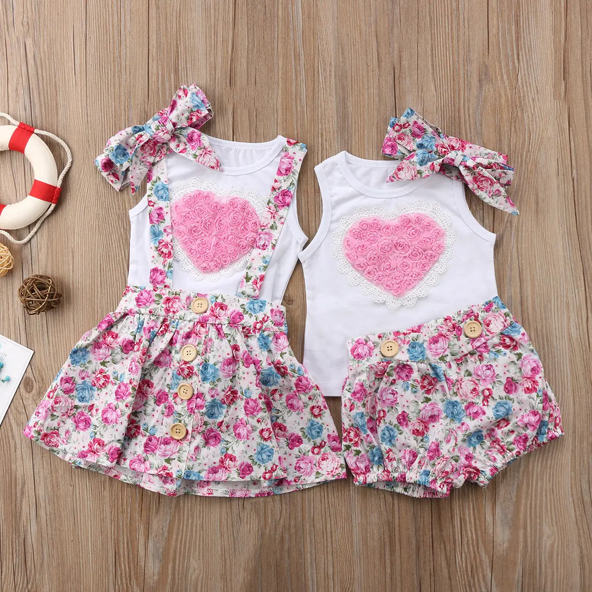 Г., новая брендовая хлопковая одежда для новорожденных девочек и сестер, футболка, платье и штаны, комплект одежды с объемным цветком комплект из 3 предметов