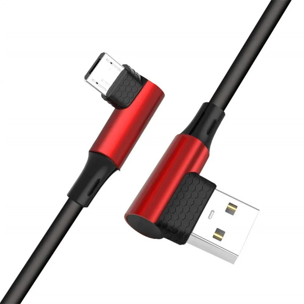 Быстрая зарядка micro usb кабель 90 градусов micro usb зарядное устройство Microusb кабель для передачи данных для xiaomi redmi huawei Tablet Кабель micro usb - Тип штекера: Red