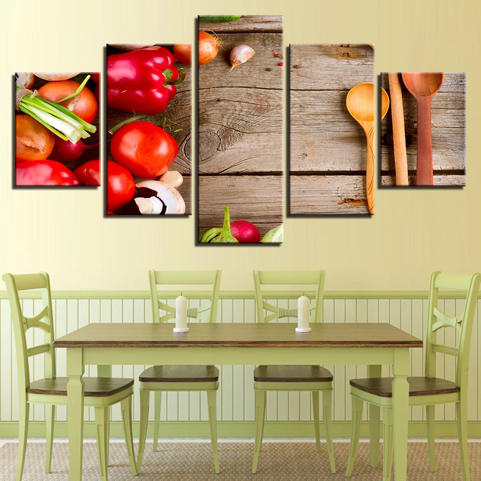 Canvas-HD-Modern-Living-Room-Home-Decoration-Printed-Pictures-5-Panel-Vegetables-Spoon-Painting-Wall-Art