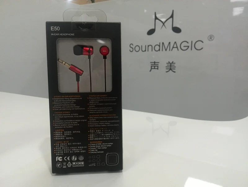 SoundMAGIC E50 Super Bass Sound High fidelity stereo HIFI earphones earbuds blackredgold colors Gen