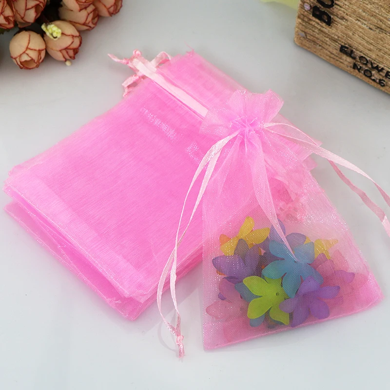 1000pcs Pink Mini 5x7cm Festival Wedding Birthday Gift Bags Organza