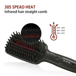 Professional Ionic инфракрасный выпрямитель для волос щетка анион Быстрый прямой гребень для волос Электрический Ionic керамическая щетка для волос
