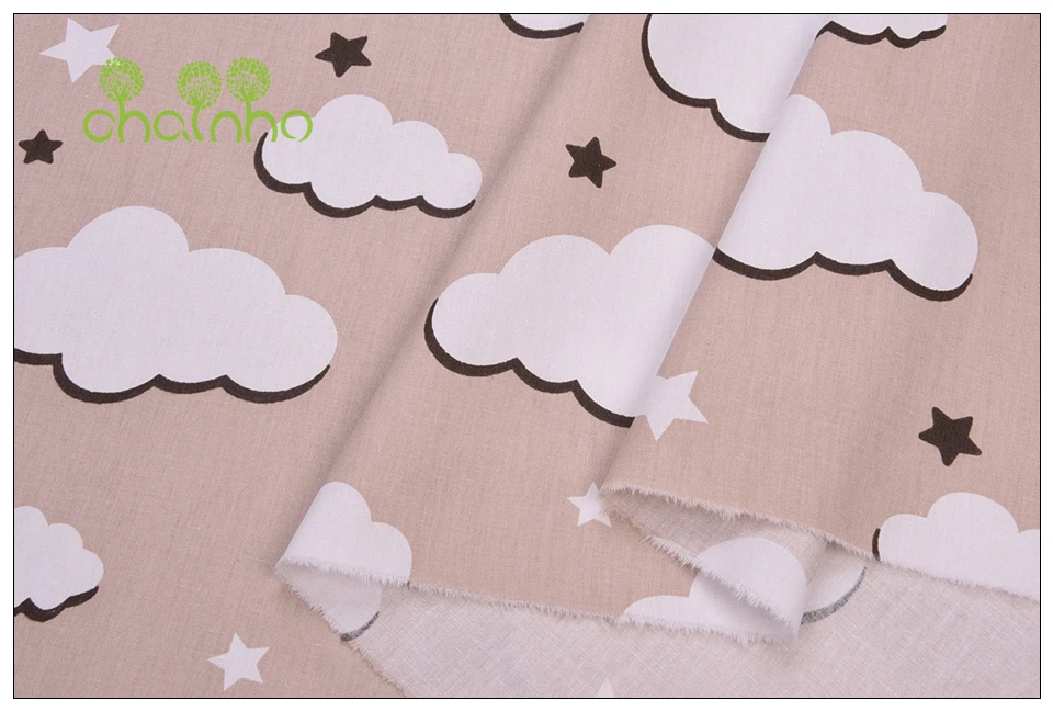 Chainho, четыре цвета, облако и дождь серии, печатные твиловая, хлопковая ткань, Лоскутная Ткань для DIY Вышивание квилтинга ребенка материал