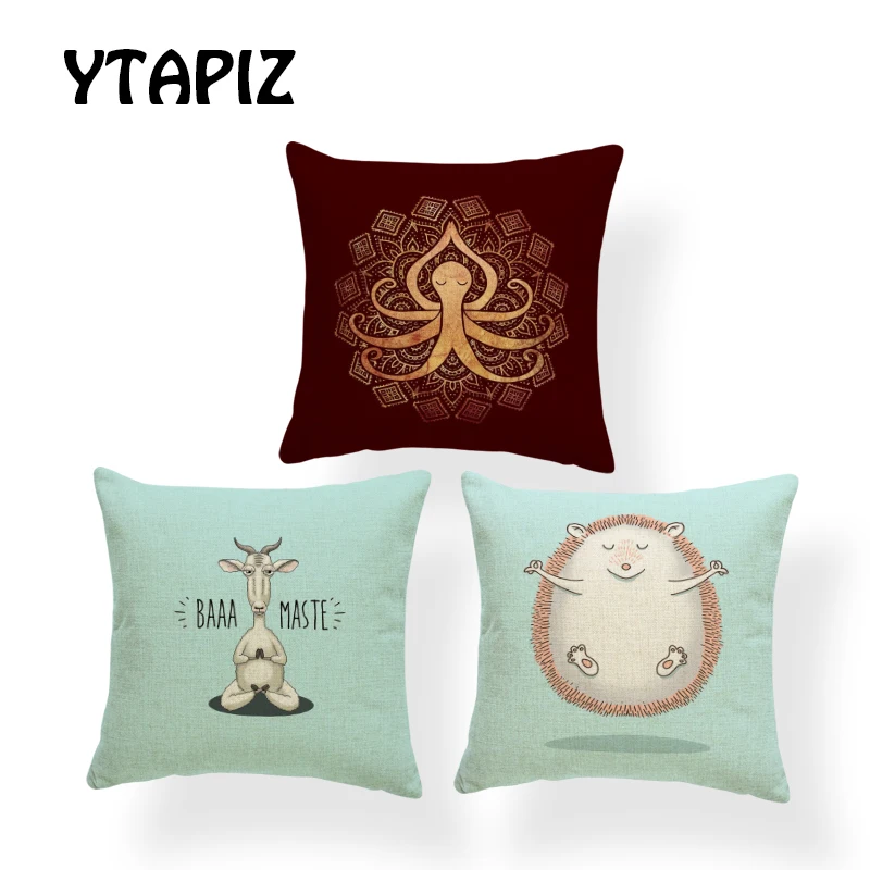 

Colorful Geometric Pillow Set Blue Red Purple Yellow Green Goat Giraffe Hedgehog Octopus Decoration Bedroom Sofa Cushion Cover