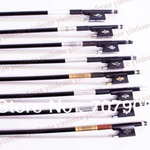 4/4 Скрипка Лук Черный углеродного волокна быстрое действие прямой Топ конский волос сильный