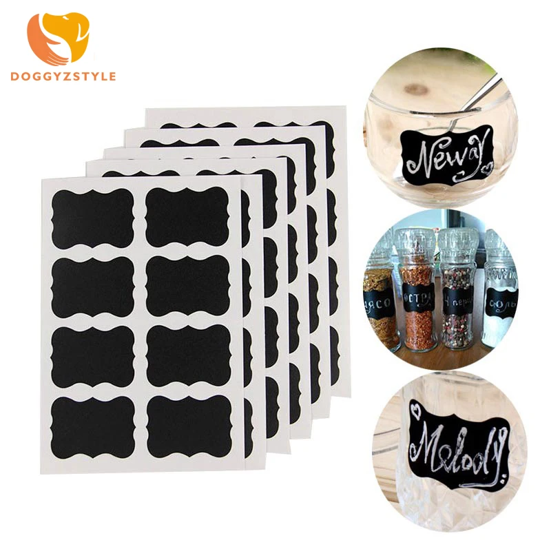 100pcs Reusable Blackboard Stickers Removable Kitchen Sticker Labels