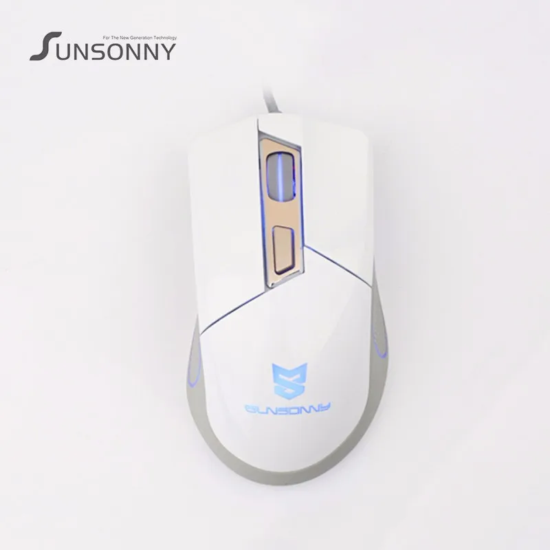 Sunsonny w-m20 проводной 6400 Точек на дюйм USB Мышь Прохладный 7 Цвет красочные полупрозрачные трещина дыхание лампа игровой офис домой ноутбука