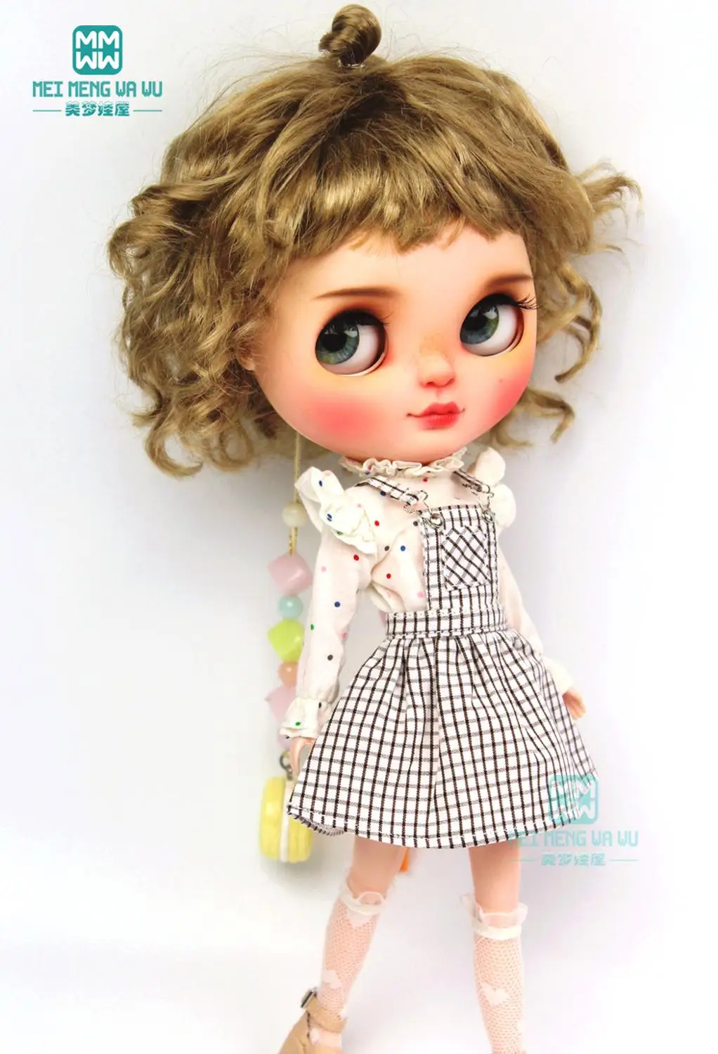 1 шт. Blyth кукольная одежда модное клетчатое платье на бретелях для Blyth, Azone FR 1/6 Одежда для кукол