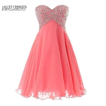 ANGELSBRIDEP Short Prom Dresses Formal Casual Dress Sweetheart Beaded Cheap Mini Women Party Evening Gowns