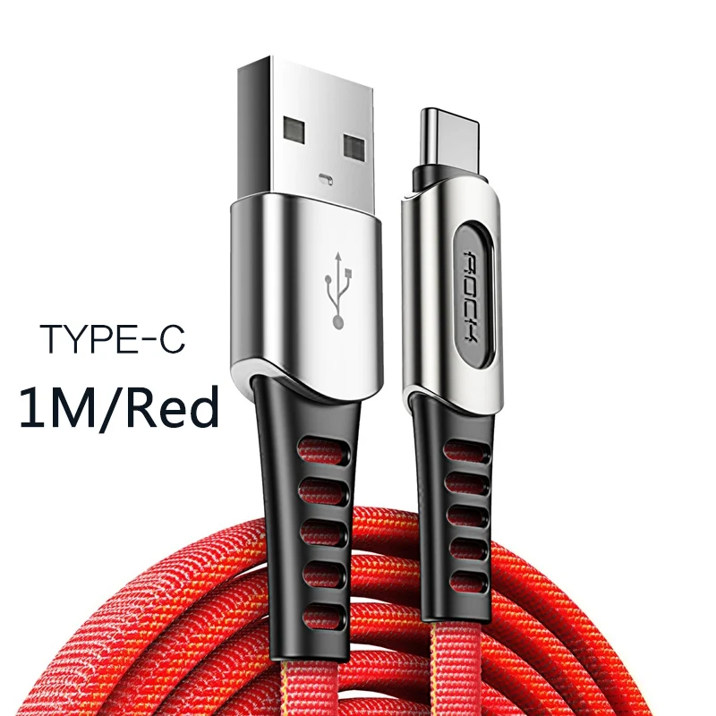 ROCK 3 в 1 USB кабель для мобильного телефона 3A Быстрая зарядка Micro usb type C кабель для передачи данных для iPhone кабель Micro-USB type-C шнур - Цвет: Red for Type C