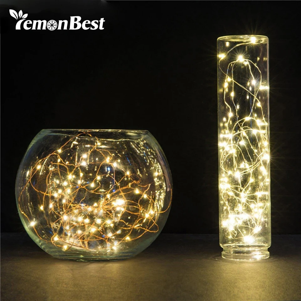 

LemonBest 20 Leds 2M String LED Copper Wire Fairy Lights Christmas Lights Indoor for Festival Wedding Party Home Decoration Lamp