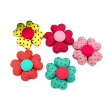 LF 20 個ミックスフラワードット生地カバー縫製ボタン服針仕事スクラップブッキングクラフト装飾 Diy アクセサリー(China)