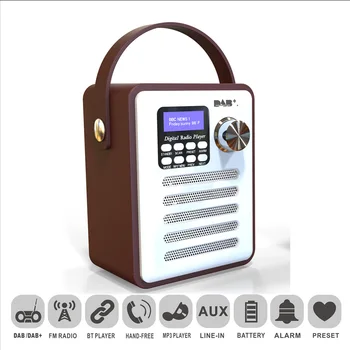 

Universal DAB/DAB+ Tuner Digital Radio Receiver Bluetooth 5.0 FM Broadcast Aux-in MP3 Player Support TF Card Built-in Battery