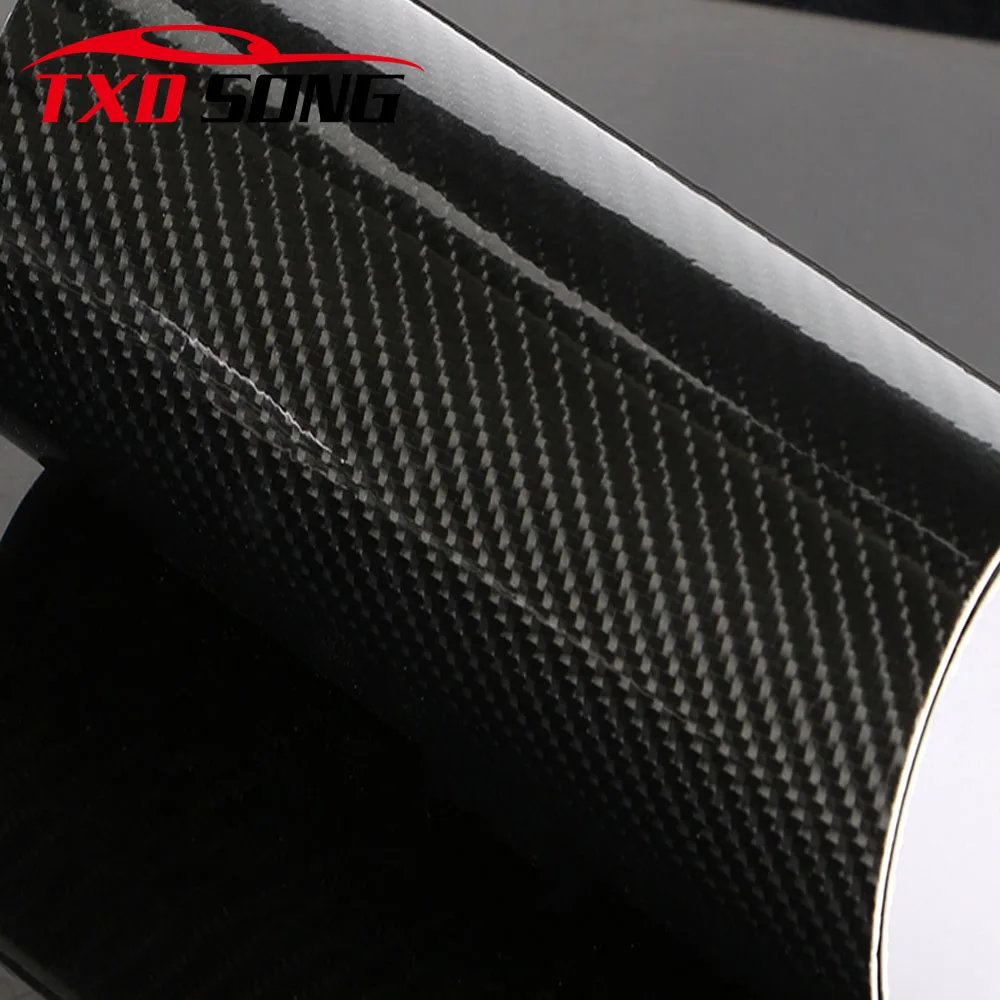 

60CM*200CM/Lot High glossy 5D carbon wrap film 5D carbon fiber sticker with air free bubbles by free shipping