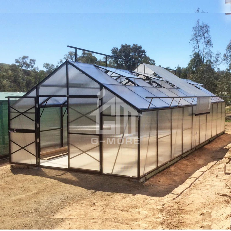 

Extendable 4M width aluminum Green house, 10mm polycarbonate greenhouse