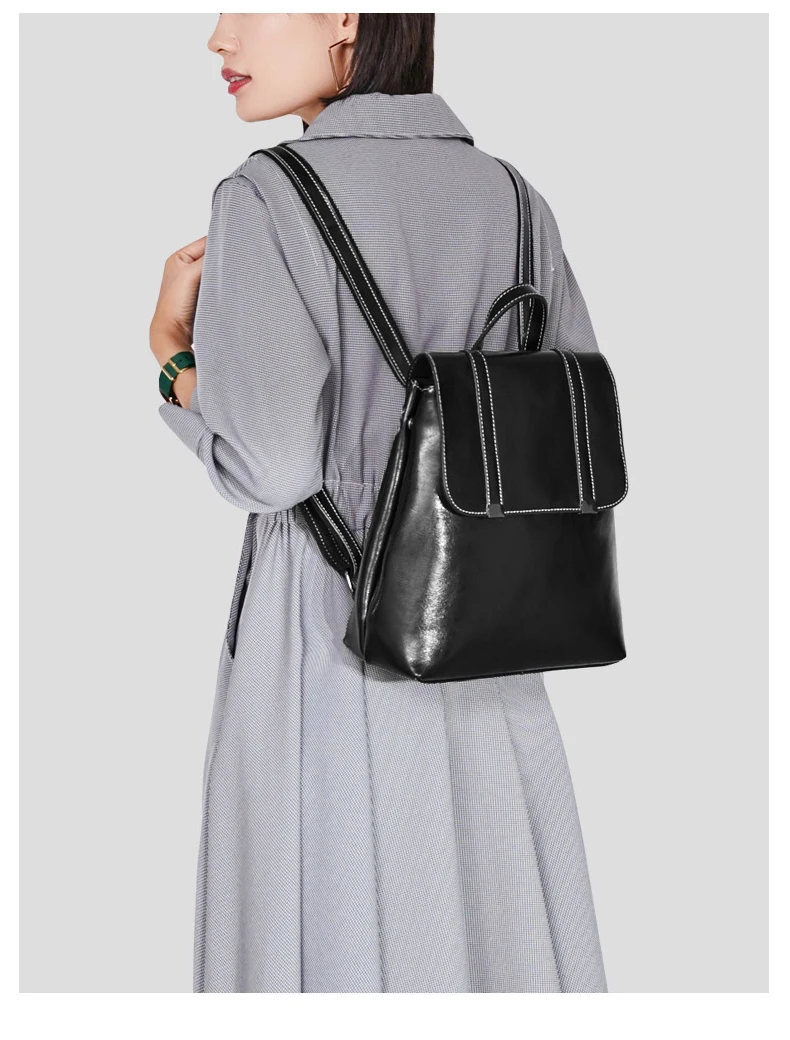 mulheres mochila moda cera óleo vaca couro