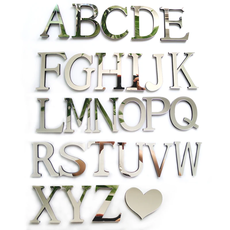 2016 New Acrylic Mirror 3D DIY wall stickers stickers English letters home decoration free shipping creative personality Special