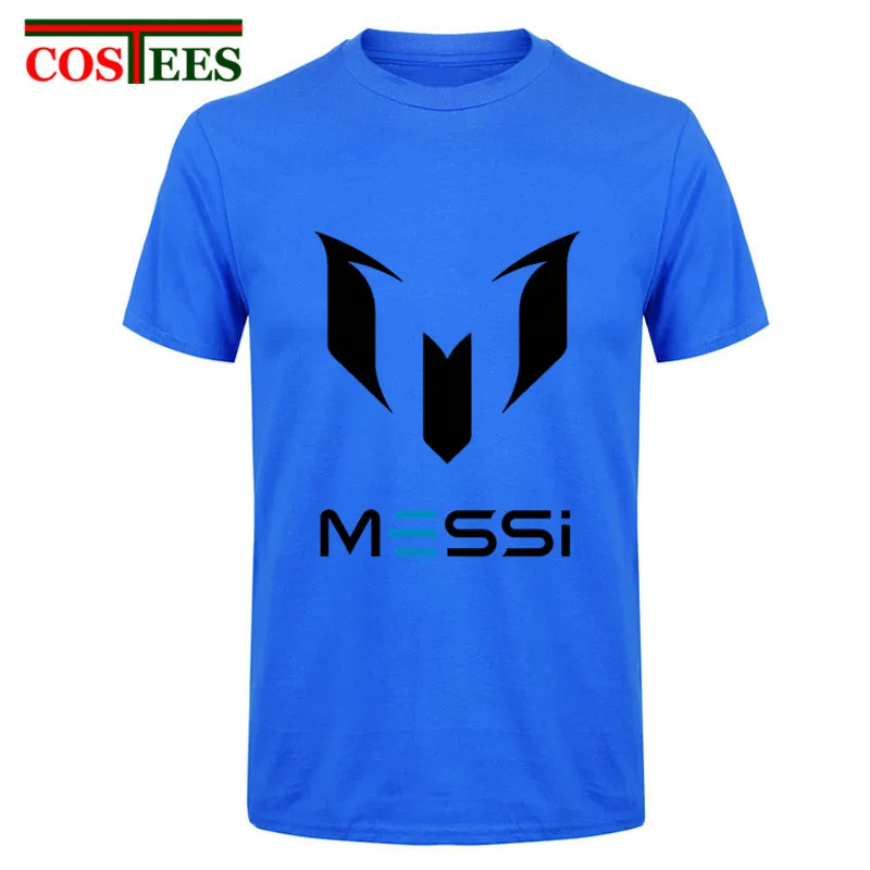 Дешевые новые брендовые летние футболки Месси мужские футболки Месси футболка Месси homme сувенирные футболки для взрослых фанатов футболки для мальчиков - Цвет: Небесно-голубой