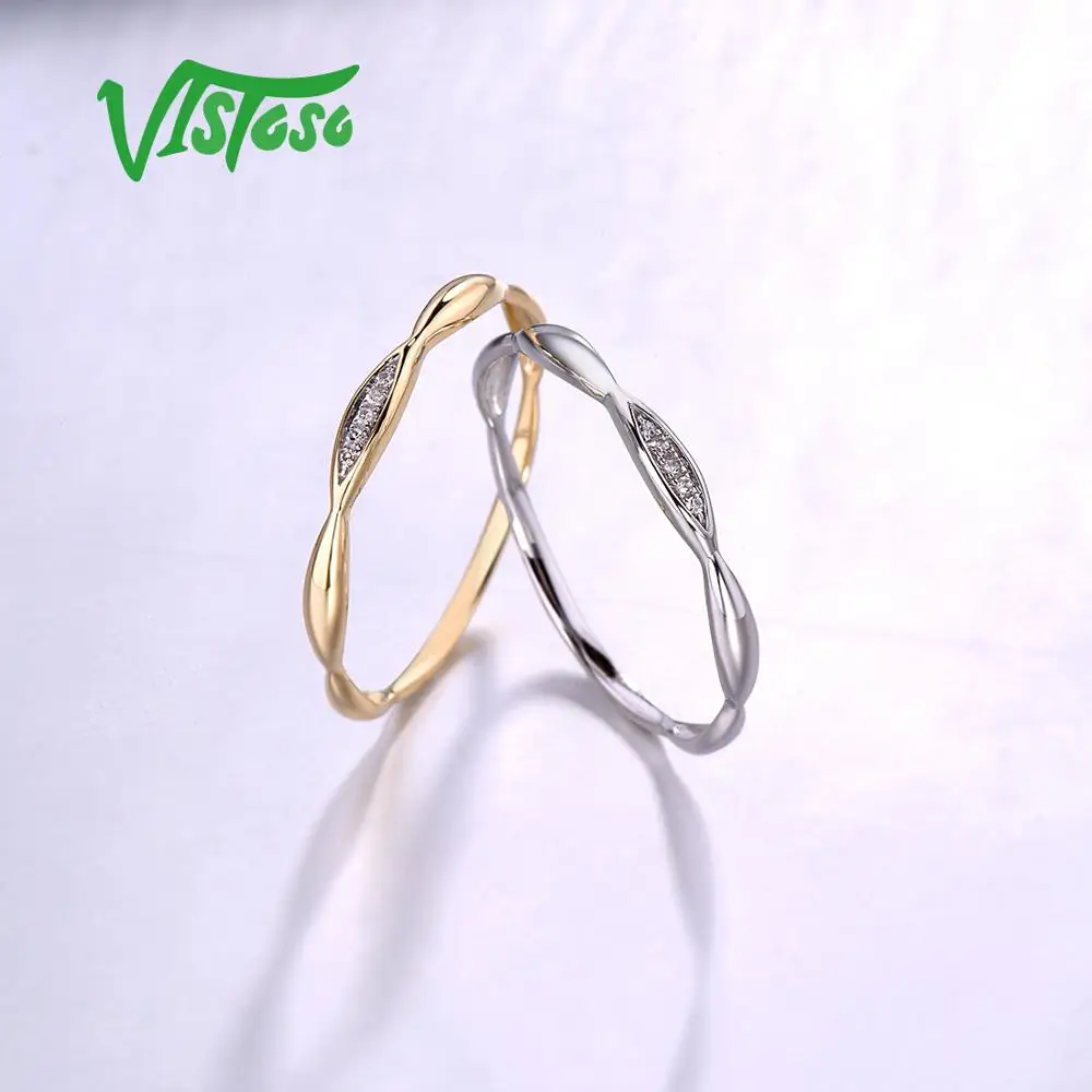 VISTOSO Gold Rings For Women Genuine 14K Yellow/White Gold Ring Shiny Diamond Promise Engagement Rings Anniversary Fine Jewelry 5