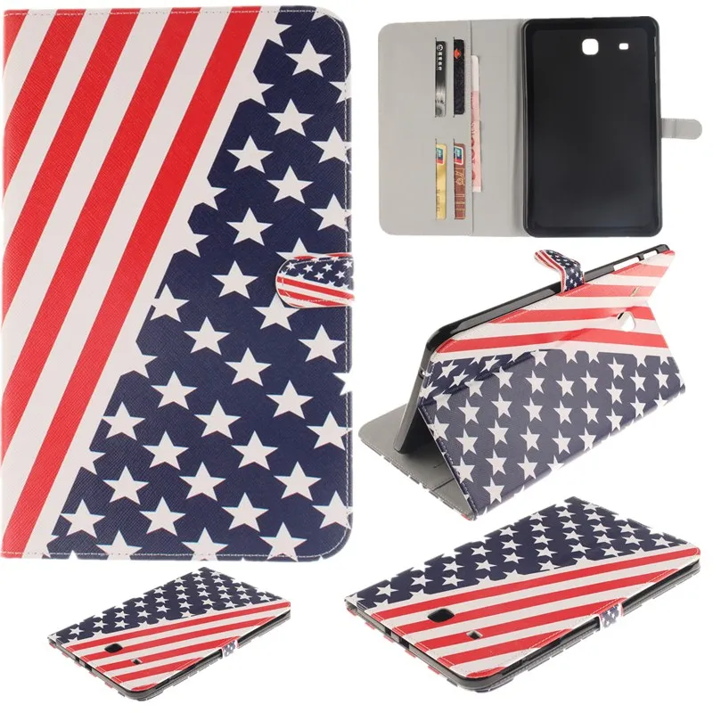 For Samsung Galaxy Tab E 9.6 Case for T560 SM-T560 T561Tablet Clouds Wallet Flip Cover Stand PU Leather Case Protective Skin  (16)
