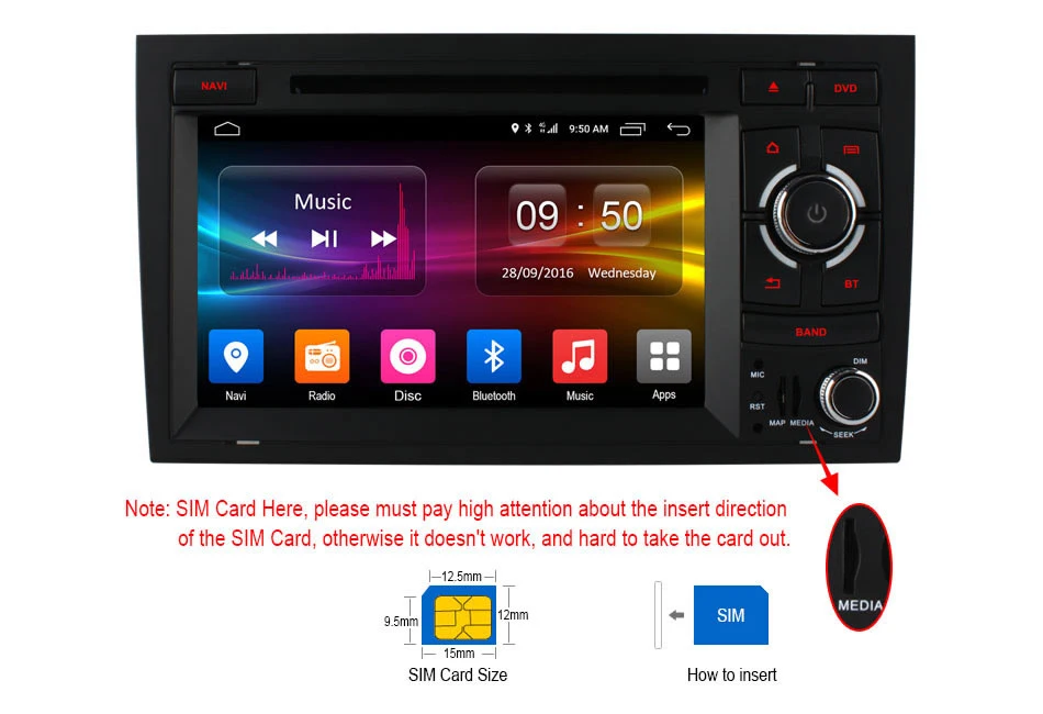 Excellent 4G SIM LTE  Octa 8 Core ANDROID 6.0 CAR DVD PLAYER for Audi A4 2002-2008 wifi GPS Map Bluetooth 4.0 RDS Radio 2GB RAM 32GB ROM 0
